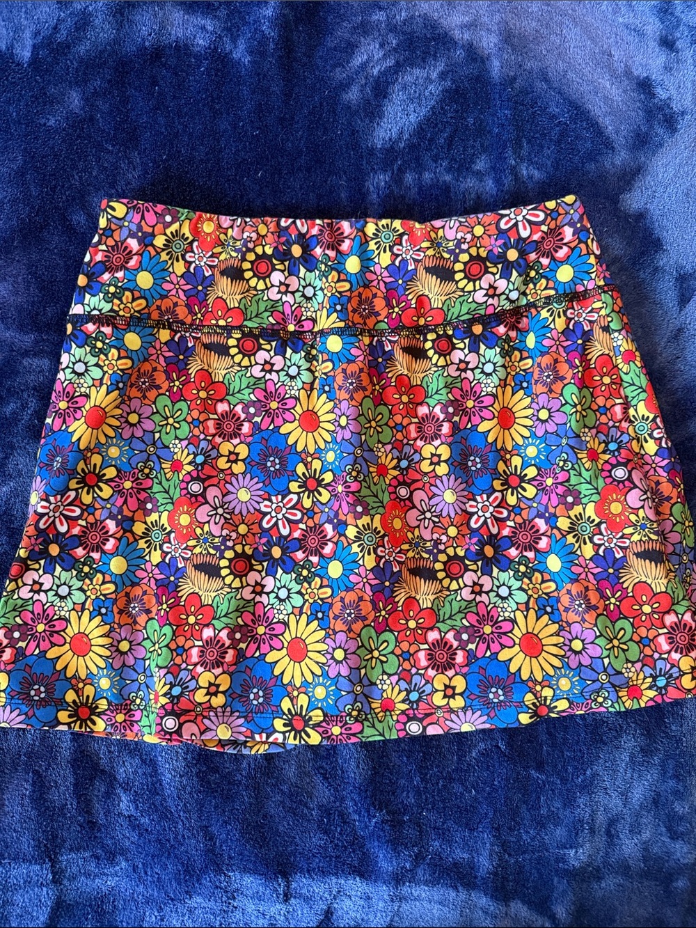 Floral Multicolor A-Line Skort - Vibrant Flower Print